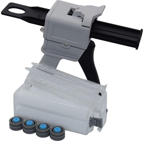 50ml Glue Adhensive Caulking Gun 1:1 AB Glue Gun with 2pcs 50ml 1:1 Empty Dual-Barrel Cartridge and 5pc Static Mixing Nozzle Set