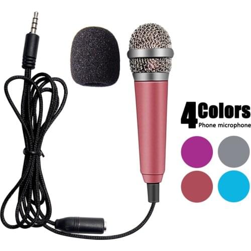 Portable Handheld Audio Microphone 3.5mm Stereo Studio Mic KTV Karaoke To sing Mini Microphone For Smart Phone Laptop PC Desktop