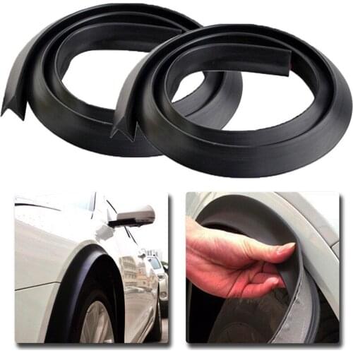 2x Car External Wheel Eyebrow Rubber Anti-Collision Strip Black 1.5m Car Wheel Fender Extension Moulding Flares Trim Strip Edge