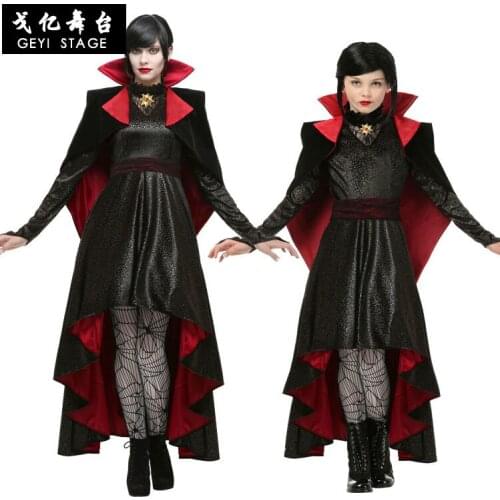 Deluxe Gothic Vampiress Cosplay Women Girls Vampire Costume Kids Adult Collection Halloween Christmas Purim Party Fancy Dress