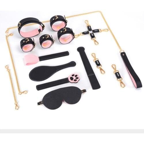 Exotic Sex Products For Adults Games Leather Bondage BDSM Kits Handcuffs Sex Toys Whip Women Sex Accessories S0940