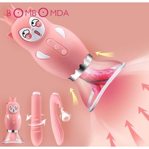 Sucking Vibrator Female Masturbation Electric Nipple Sucker G-spot Massage Stick Adult Tongue Licking Masturbator Sex Products