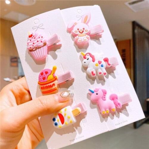 Cartoon Animal Hair Pins For Girls Cute Hair Clips Baby Hair Accessories Set Children Kids Hair Styling Tools Barrettes 3 Piece