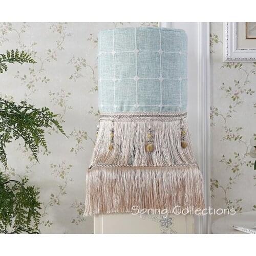 1set/lot 28*40cm Fashion Soft Cotton and Linen with Tassel Lace Cloth Art Water Dispenser Dust Cover Bucket 3colors