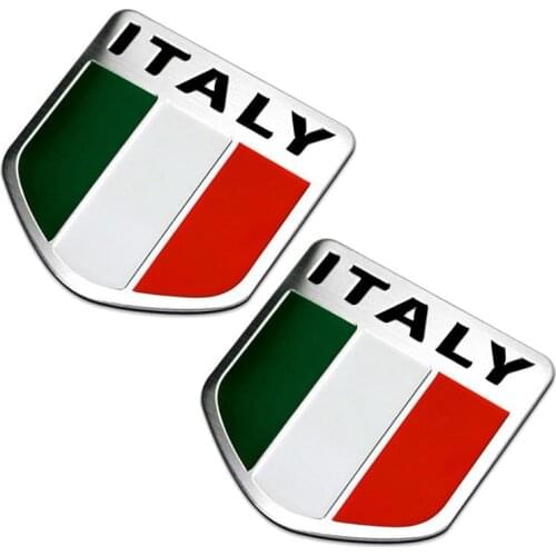 2pcs Aluminum Italy Flag Colors Emblem Fender Trunk Sticker Decal For Alfa Romeo Spider GTA Giulietta FIAT Bravo Viaggio Linea