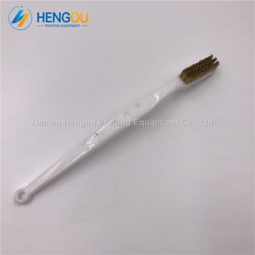2 Pieces Plastic Handle Brass Bristle Wire Brush for Printing Machine