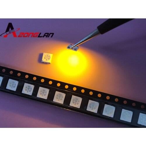 200pcs/lot MUXIN LIGHT SMD 5050 yellow smd LED Diode1.8-2.4V Wholesale 585-590nm 5.0*5.0*1.5MM 0.2W 60MA