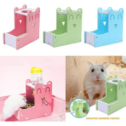 2in1 Plastic Hamster Drinking Fountain Drinking Fountain Feeder Hanging Drinking Bottle Cute Hamster Nest Small Pet Products