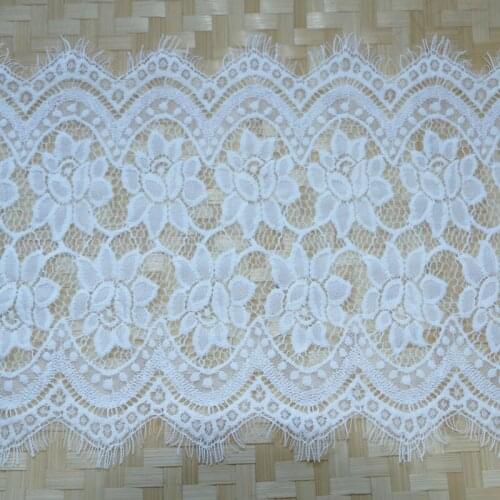 3m / batch) 25cm white eyelash lace fabric decoration love wedding dress accessories lace