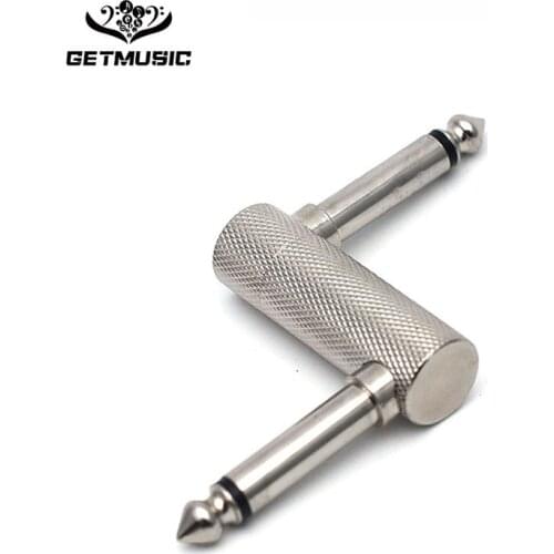 5Pcs Z Type 6.35mm Guitar Effect Pedal Connector Thread Connector Audio Adaptors Connecting Jack Chrome