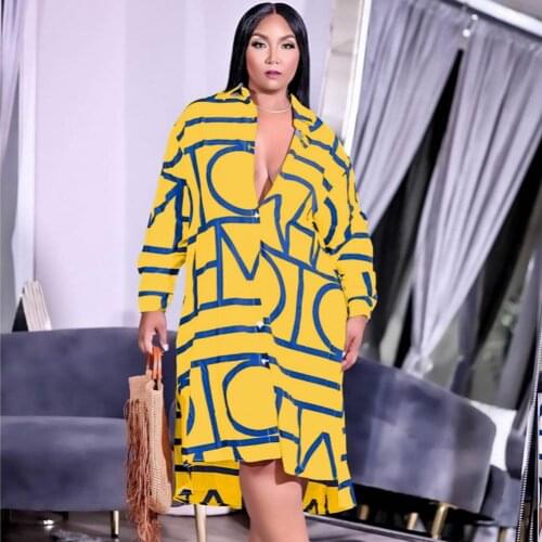 African Office Lady Dresses For Women 2021 Africa Clothes Dress Print Dashiki Ladies Clothing Blouse Dress 3XL 4XL Plus Size