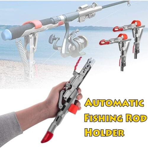 Automatic Spring Fishing Rod Holder Folding Rod Stand for Bank Fishing Mount Adjustable Sensitivity Fishing Pole Rack Bracket
