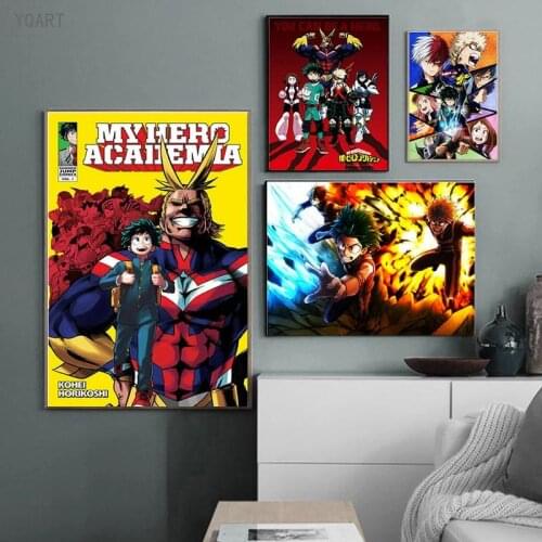 Boku No Hero My Hero Academia Anime Posters Canvas Art Painting Pictures on The Wall for Kids Bedroom Wall Decoration Murals