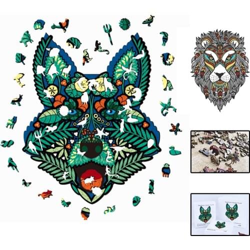 2021 Wood DIY Christmas Gift New Wooden Jigsaw Puzzle Crafts Animal Shaped For Adults Children