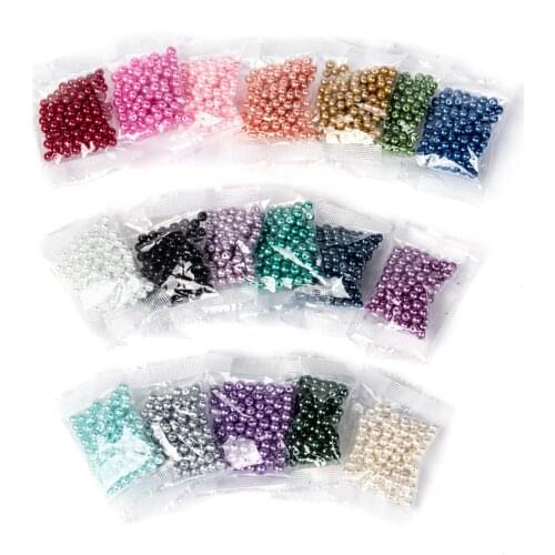 18 Color Paint Artificial Glass Pearl round Beads DIY Bracelet Necklace Imitation Pearl Beaded Jewelry Accessories jewelry diy