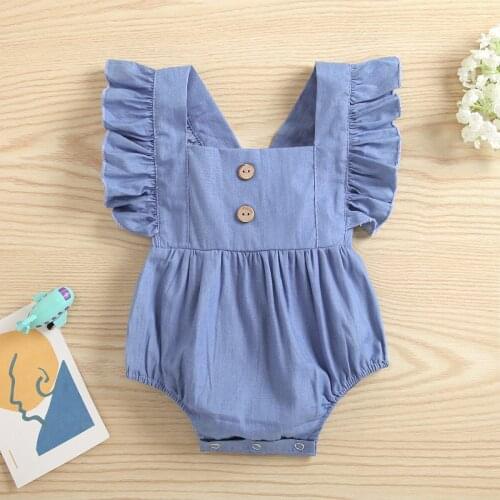 0-24M Baby Girl Flower Ruffle Romper Newborn Ruffle Jumpsuit Girls Sunsuit Outfit Baby Summer Clothing Infant Girl Clothes
