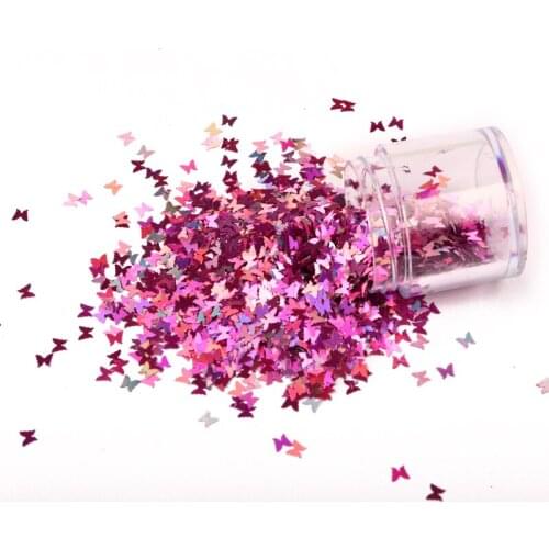 10ml Holographic Nail Glitter Butterfly Shape Laser Flakes 3D Silver Gold Sequins Spangles Polish Manicure Nails Decoration