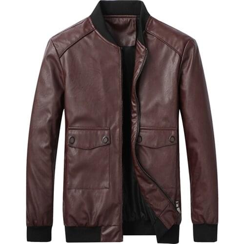 2021New style leather jacket mens PU leather jacket coat washed leather Explosion style motorcycle suit