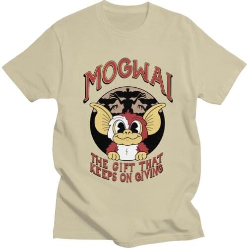 Novelty 80s Horror Movie Mogwai T-Shirt Men Cotton T Shirts Gremlins Gizmo Monster Gremlin Tee Shirt Clothing Gift