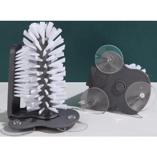 Suction Cup Cleaner Cups Bottle Cleaning Double-sided Brush Cleaning Kitchen Bar Cups Cleaner Washing Brush