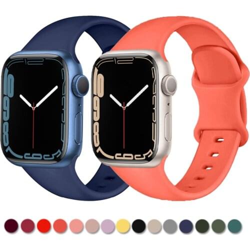 Silicone Strap For Apple Watch band 44mm 40mm iWatch 38mm 42mm 44 mm Rubber watchband smartwatch bracelet Apple Watch 5 3 4 6 se