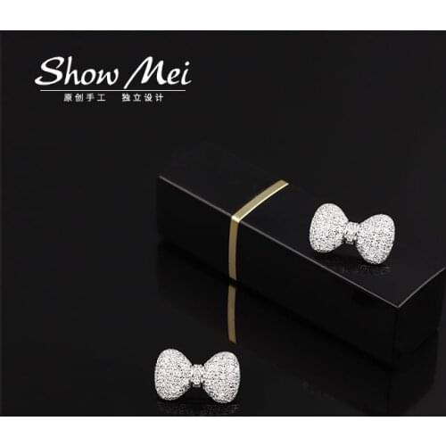 Sliver Color Rhinestone Bow Brooches for Women small Bowknot Brooch collar Pin Fashion Jewelry Accessories for women