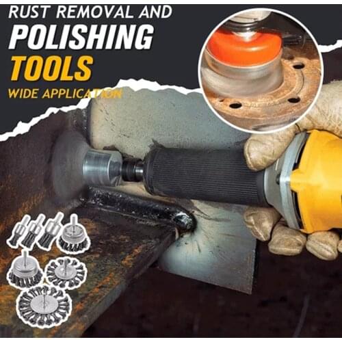 Wire Wheel Brush Rust Removal And Polishing Tools Drill Attachment Convenience for Cleaning Rust CLH@8