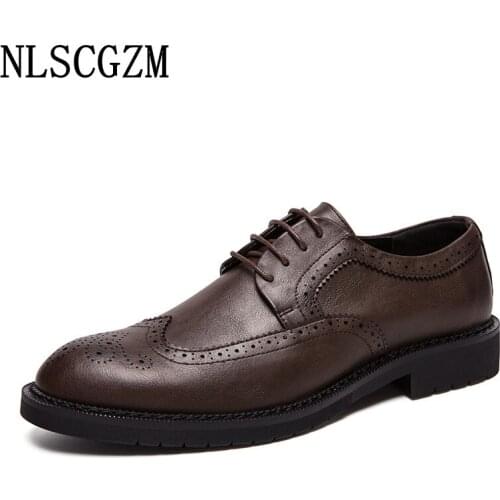 Business Suit Brogue Shoes Men Wedding Dress Formal Shoes Men Coiffeur Italian Men Dress Shoes Leather Office 2021 Zapato Hombre