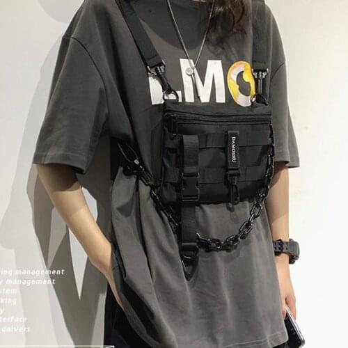 Streetwear Bag Functional Tactical Chest Bag For Men Fashion Chest Rig Bags Hip Hop Women Waist Pack Nylon Phone pocket New