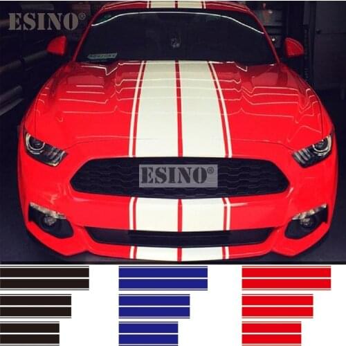 Universal Racing Style Stripes Vinyl Decals Hood Roof Trunk PVC Carving Full Body Sticker Set for Mustang GT350 GT500 Shelby