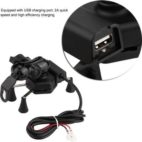 Universal Motorcycle Phone Holder Mobile Stand Bracket Support USB Charger for phones with 3.5-6 inch screen
