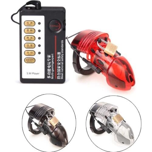 Adult Diary Electro Shock Chastity Cage CB6000 Penis Sleeve Male Sex Toys, Electric Cock Cage Cock Ring Chastity Device For Men