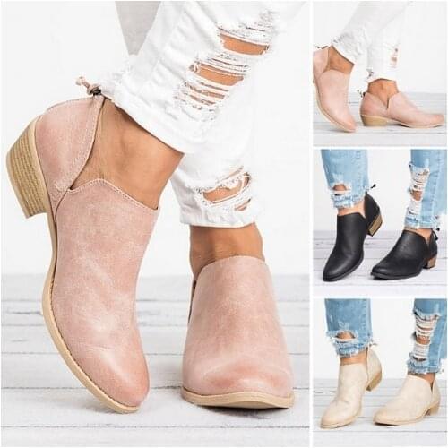 Autumn Women Shoes Retro High Heel Ankle Boots Female Block Mid Heels Casual Botas Mujer Booties Feminina Dropshipping Fulfill