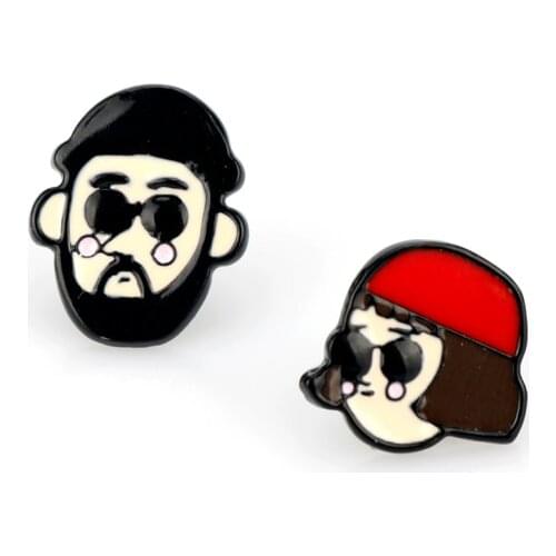 Mathilda Leon The Professional Humanoid Enamel Drop Earrings Fashion Womens Cartoon Stud Earring Girl Funny Jewelry Gift