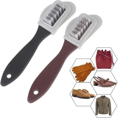 1PCS S Shape Shoe Cleaner Brush Shoe Care 2Side Cleaning Brush For Suede Nubuck Boot Shoes For Footwear Shoe Horn