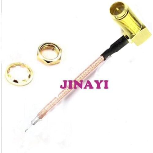 100pcs 8cm Right Angle RP-SMA RP SMA Jack Female Single-head Connector RG178 Extension Cable