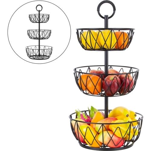 3-Tier Modern Fruit Basket Vegetable Bread for Snack Dessert Food Storage
