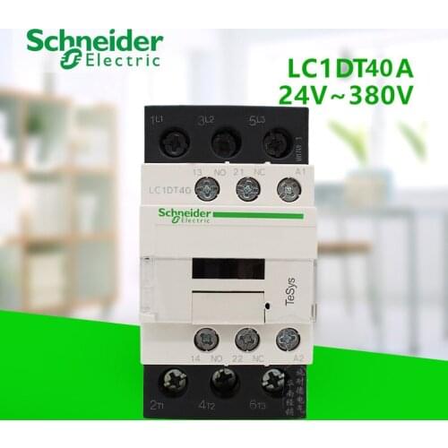 4P AC Contactor 25A Control Coil Voltage 24 V 36V 110V 220V 380V 50/60hz One Open One Closed LC1DT40B7C/CC7C/F7C/M7C/Q7C