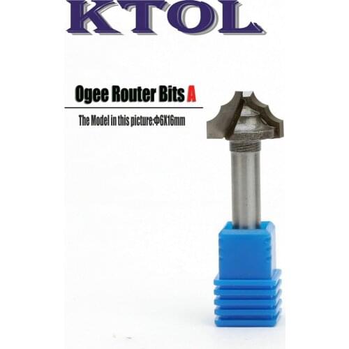 5pcs 6x16MM A- Classic Ogee Tungsten Cutter Plunge CNC Router Bits for Wood Chamfer 3D Carving,Woodworking Milling Cutters Bit