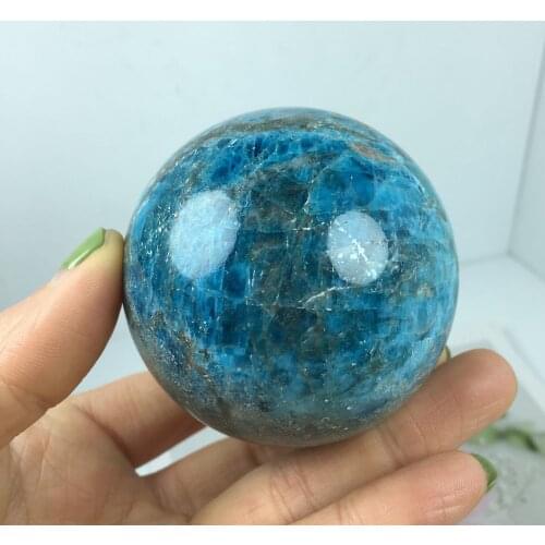 60mm Natural blue apatite stone sphere crystal reiki healing ball