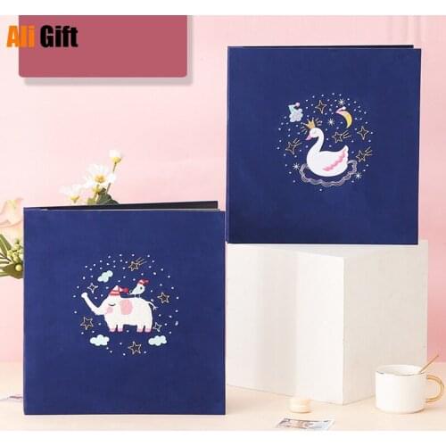 Cartoon Paste 300 Growth Memorial Album Embroidery Album This Album Diy Manual Album Large Capacity Growth Wedding Insert Album