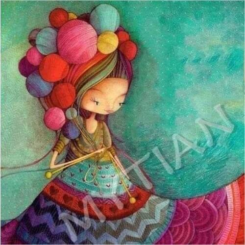 2019 new full square/round diamond painting "Wool skirt girl' Embroidery pattern cross stitch kit mosaic wall stickers arts