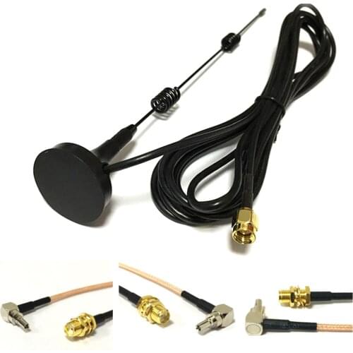 868MHZ/915MHZ/GSM antenna small sucker 7dbi aerial 3meters SMA male+SMA Female Bulkhead Connector Switch CRC9 Male RG316 cable