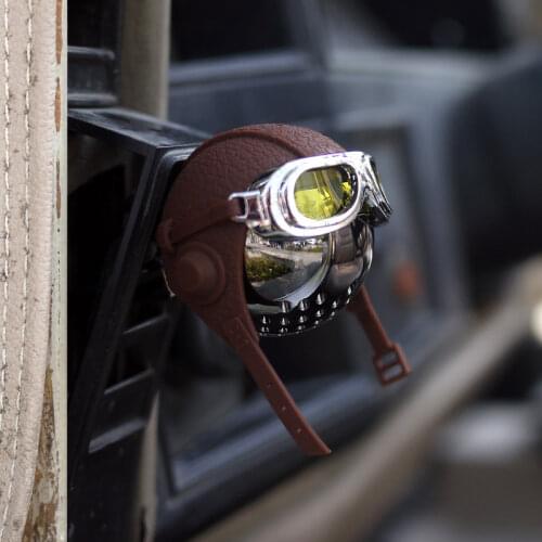 Car Fragrance Creative Helmet Car Air Freshener Original Pilot Car Flavoring Stylish Car Perfume Leather Strap Hanging