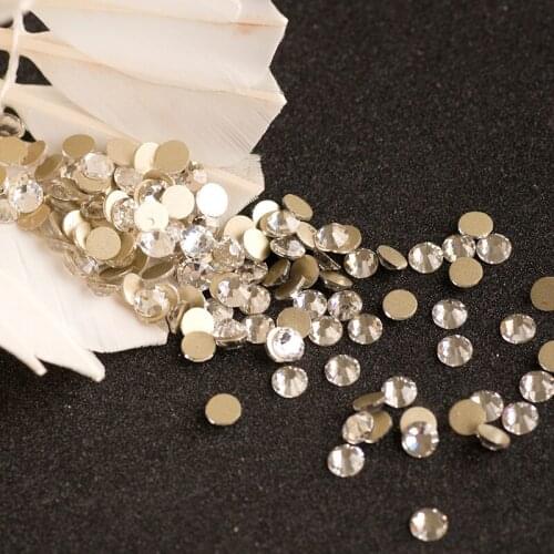 Non Hotfix SS12 1440Pcs Crystal 101 Quality Rhinestone Flat Back NO Iron On Hotfix Crystal Loose Strass Women Dress