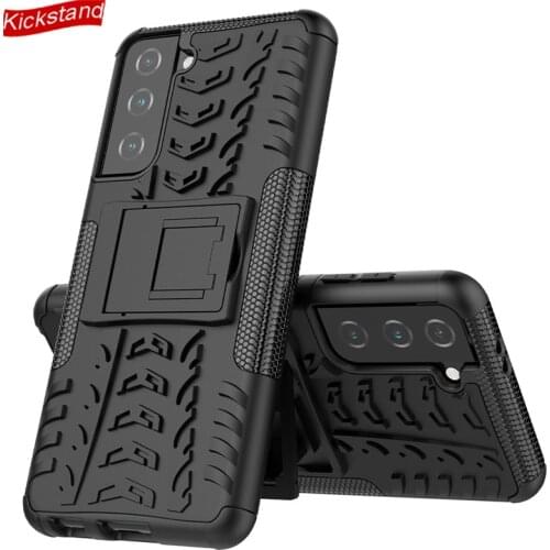 Kickstand Cover for Samsung Galaxy S21 Ultra 5G S20 FE S10 Lite S10E S9 S8 Plus Case Shockproof Reliable Strong Rubber Hard Bag