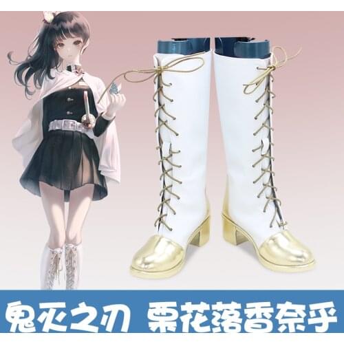 Demon Slayer Kimetsu no Yaiba Kanawo Tsuyuri Kanao Heat Resistant Hair Kanao Tsuyuri Halloween Cosplay Boots Shoes Cosplay Wigs
