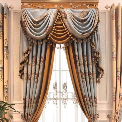 European light villa luxury rural embroidered cloth curtain curtain curtain sitting room the bedroom curtains