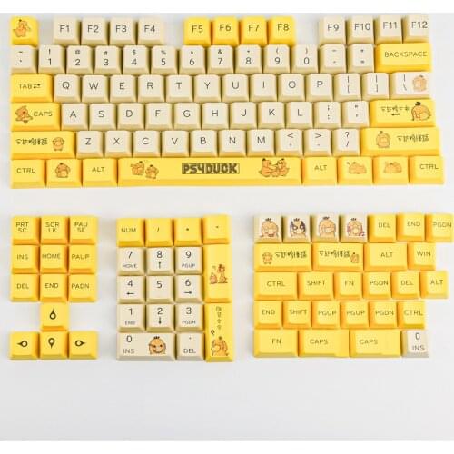 PBT Keycap DYE Sublimation Reach Duck Keycap OEM Profile 131 Keys 2U 1.75U Shift 6.25U Spacebar For 99% Mechanical Keyboard