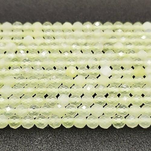 Natural Stone Loose Beads 2mm Rubber Jade Angle Round Faceted Beading Making DIY Bracelet Necklace Earrings Jewelry Accessories